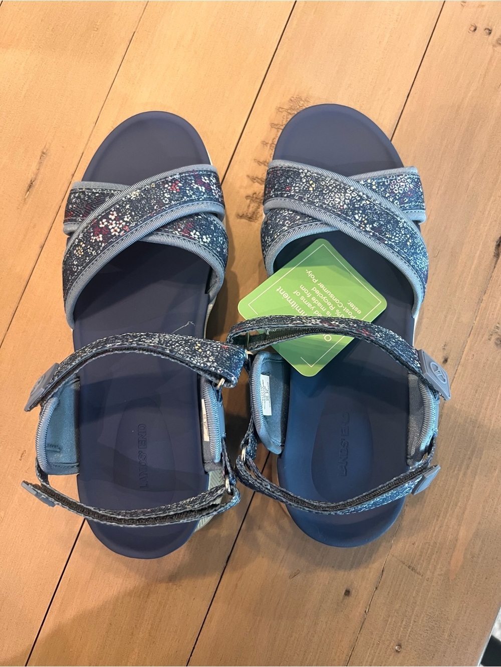 Women's Navy Blue Cross-Strap Comfort Sandals